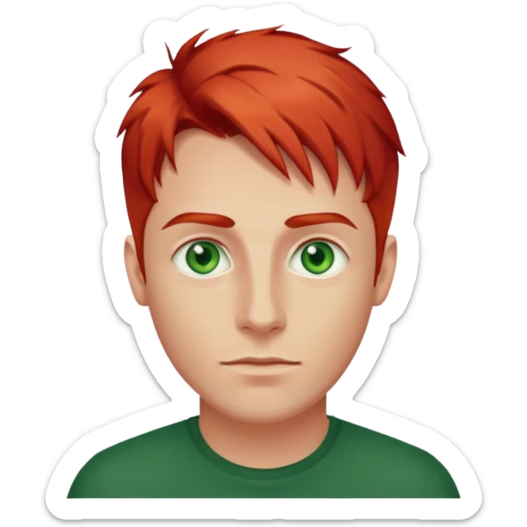hombre de 30 anos con el pelo pelirrojo y ojos verdes sticker