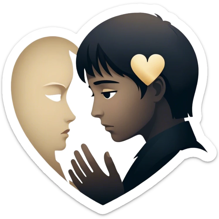 Icon for Drama Movies: A vintage movie poster-style design featuring a tense scene with emotional expressions, a dimly lit background, and key dramatic elements like a broken heart, a tear, and a silhouette of a person in despair. Bold, cinematic typography. Transparent background. sticker