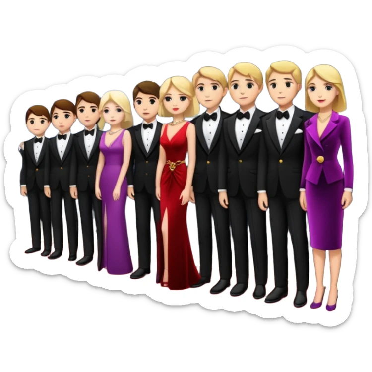 long queue behind the velvet rope, outside a nightclub sticker