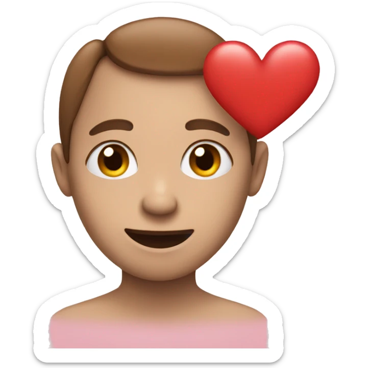 Face with a heart sticker