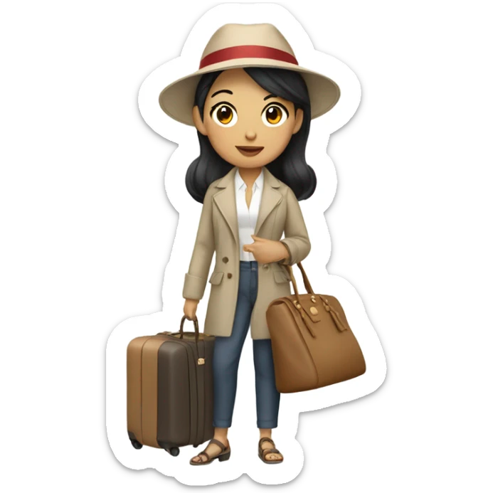 Asian fashionista loves to travel to Italy sticker