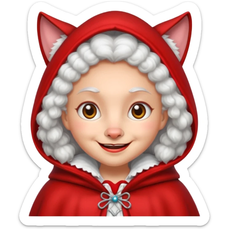 The Big Bad Wolf put on Little Red Riding Hood's grandmother's clothes. sticker