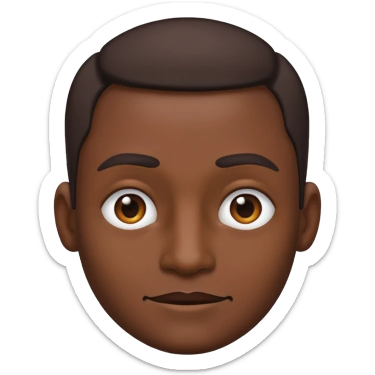 Emoji Sigma con una mandíbula muy marcada y con una ceja levantada y la otra abajo sticker