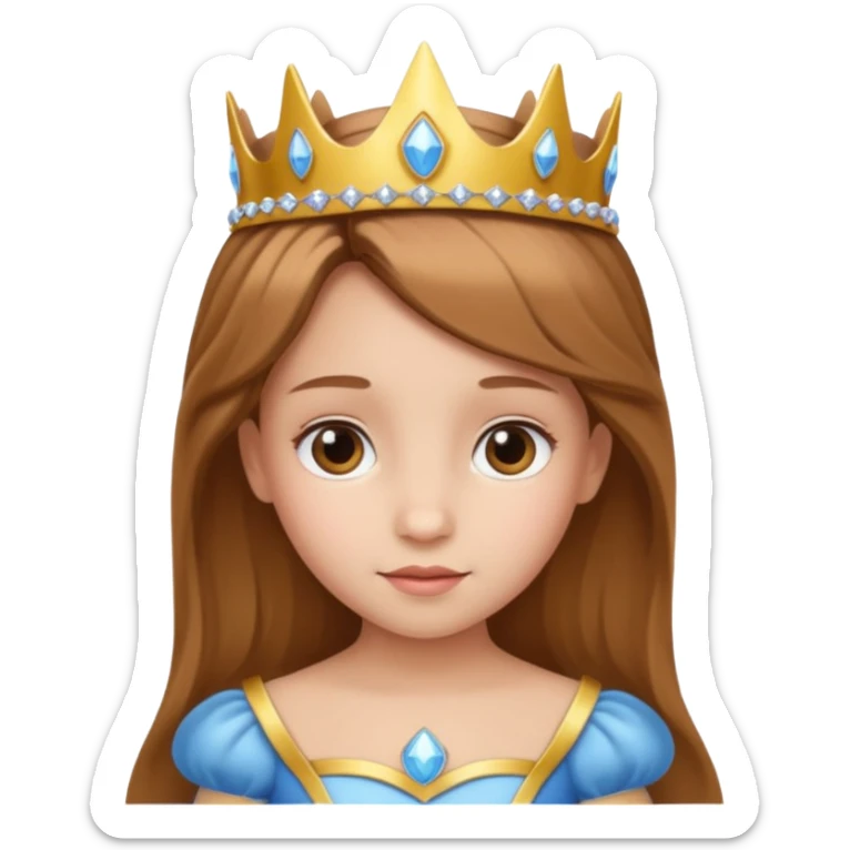 Child girl light brown hair in princess costume sticker