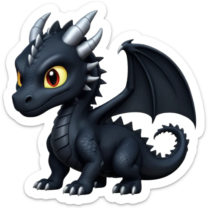 Un dragón furia nocturna mirando de frente animado  sticker