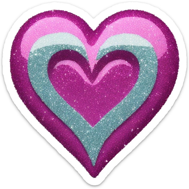 Glitter heart  sticker