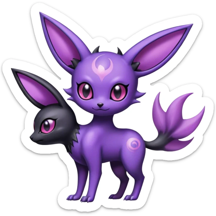 Shiny Dark Noibat-Espeon-Umbreon-Nidorino-fusion-hybrid full body sticker