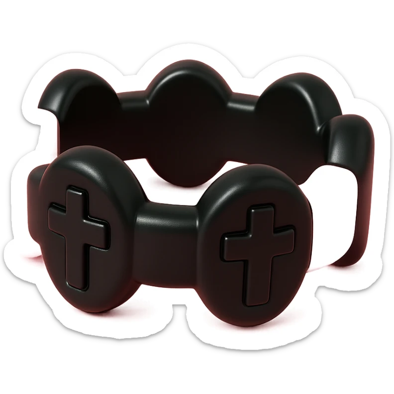 BLACKPINK-inspired gothic bracelet, no hearts, vinyl figure style, glossy and bold, black and pink colors sticker