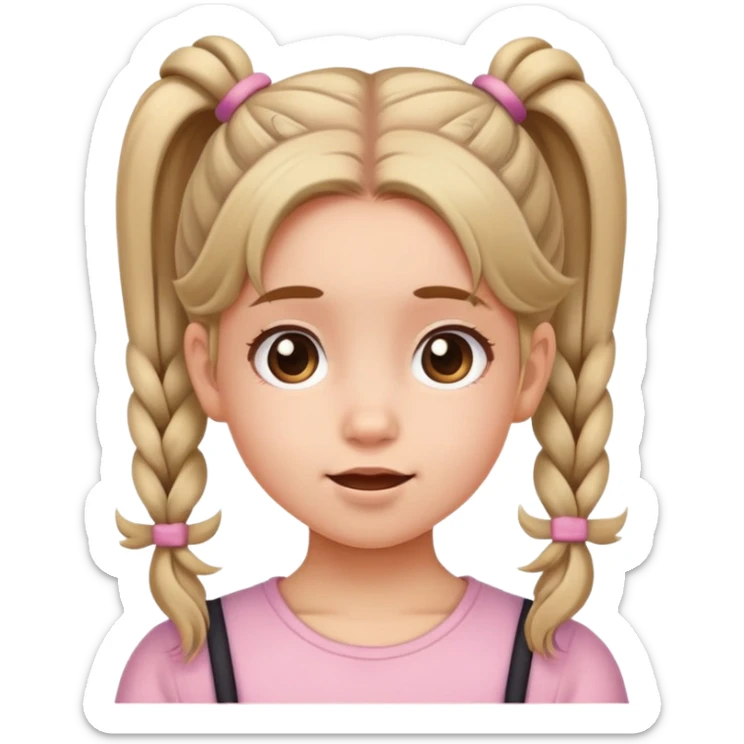 She's a girl, but she raises her hair in pigtails to make it cute sticker
