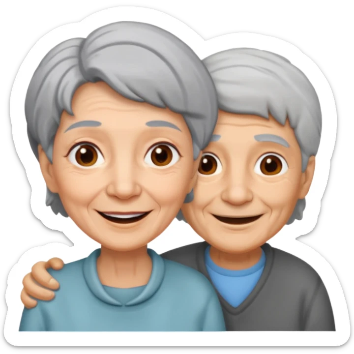 lo mismo que estas haciendo solo coloca alado de la abuela un hombre sticker