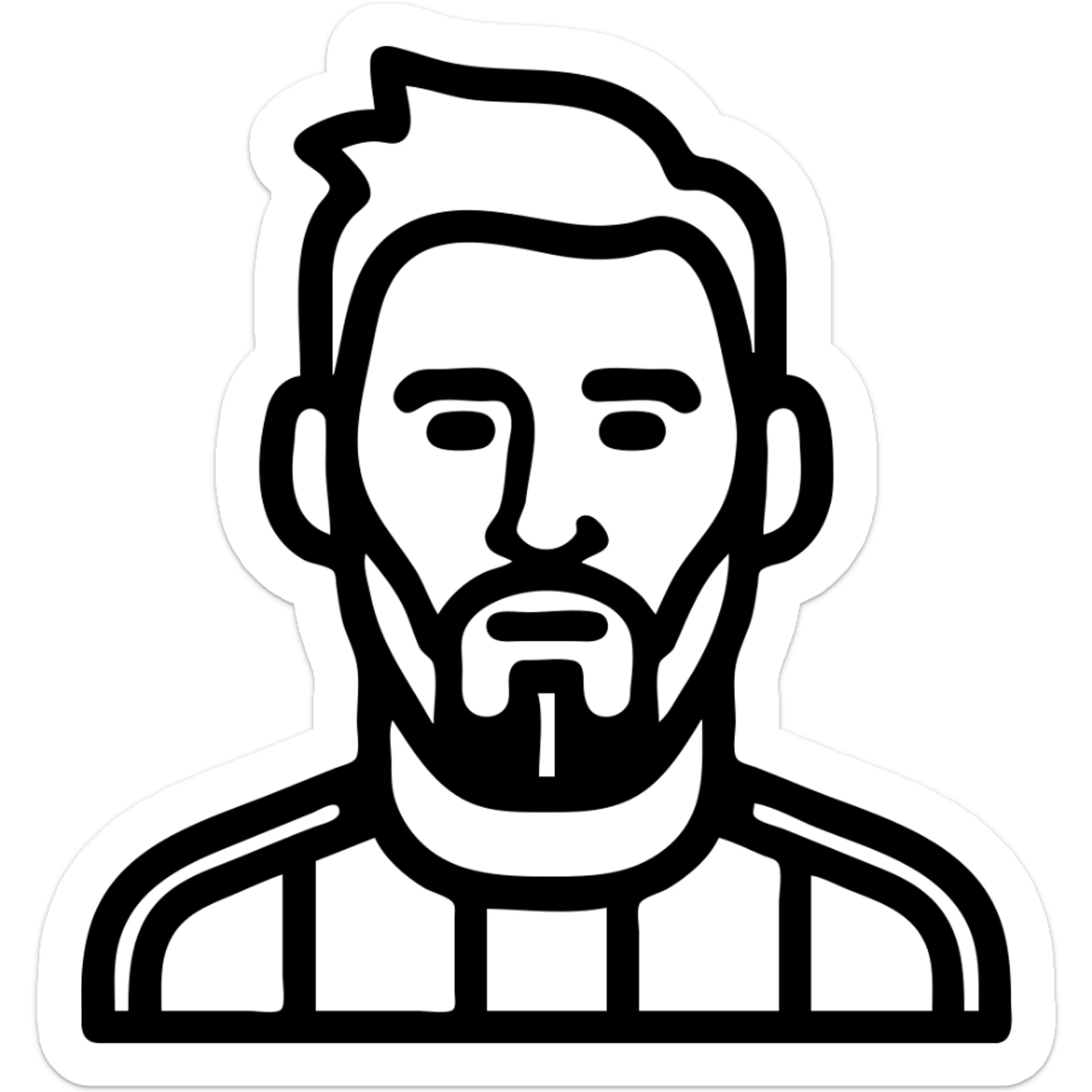 Airbnb category icon style portrait of Lionel Messi, thick lines, abstract and recognizable, no text sticker