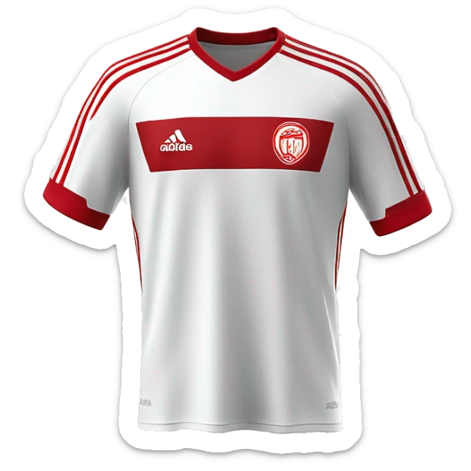 camiseta de futbol adidas blanca y roja  sticker