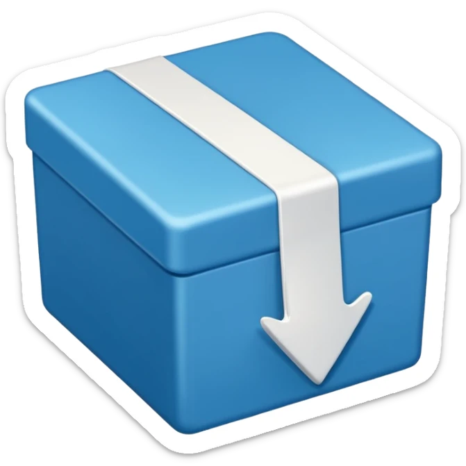 Blue box with a white check mark in the middle of the blue box that is a little bit tilted to the right  sticker