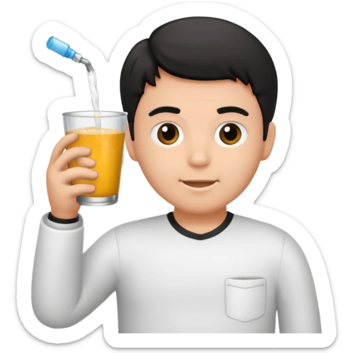 menino de tom de pele médio claro de cabelo preto pelado sentado no vaso sanitário  sticker