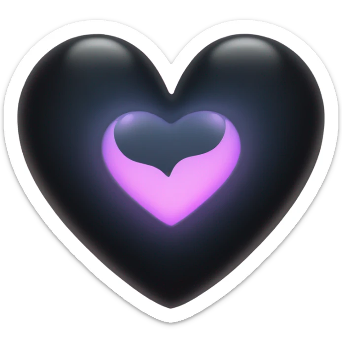 Black glowy heart sticker
