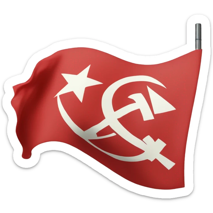 flag with the symbol of communisme, but flag like the apple ones sticker