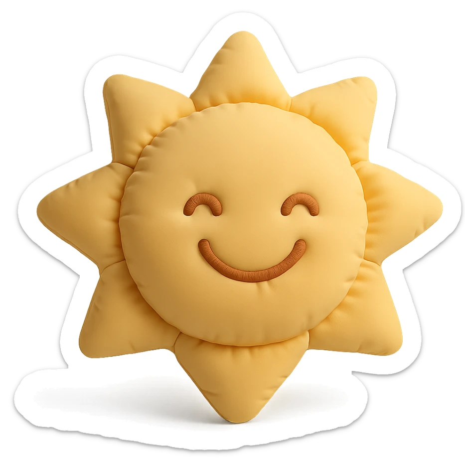 smiling sun sticker