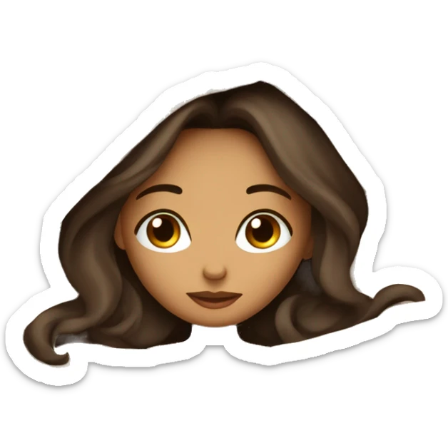 Tan girl closed long eye lashes brown medium dark hair with a blanket over her sleeping with little zzz over her head  sticker