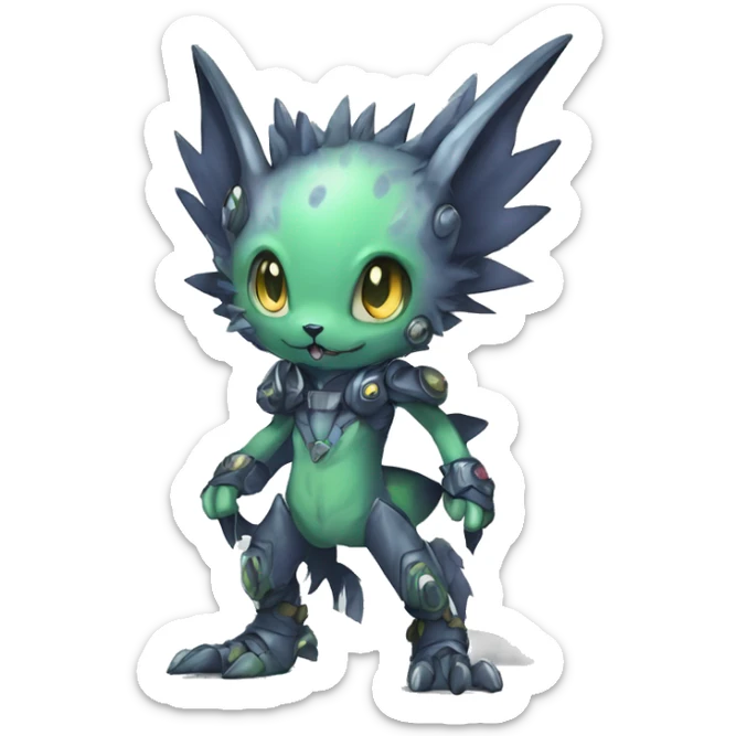 cute cool edgy ethereal alien punk Digimon-Fakemon-animal full body sticker