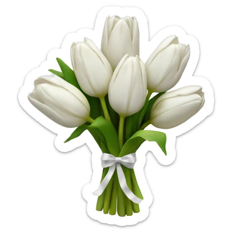 white tulip bouquet  sticker