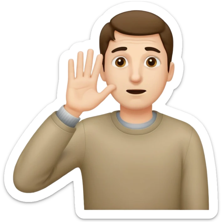 Man covering nose with one hand and waving a bad odor with the other sticker