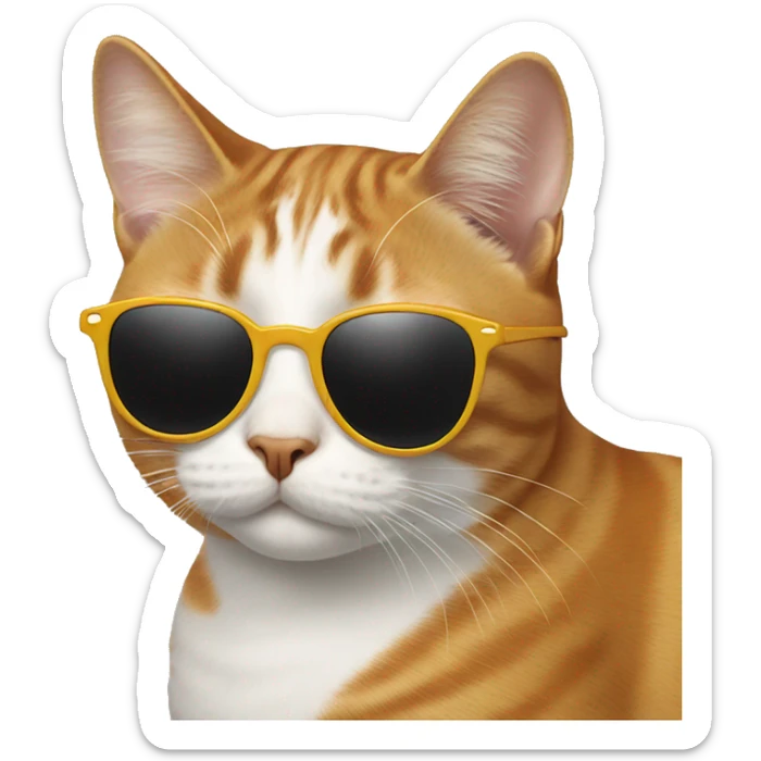 Cat with sunglasses sticker