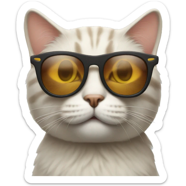 Cat with sunglasses sticker