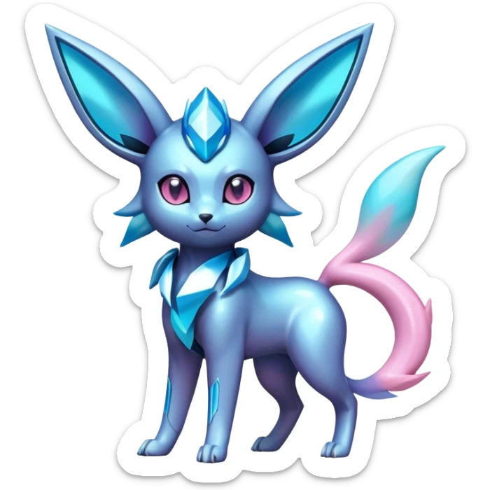 Shiny futuristic Glaceon-Espeon-Sylveon-Umbreon-hybrid, full body sticker