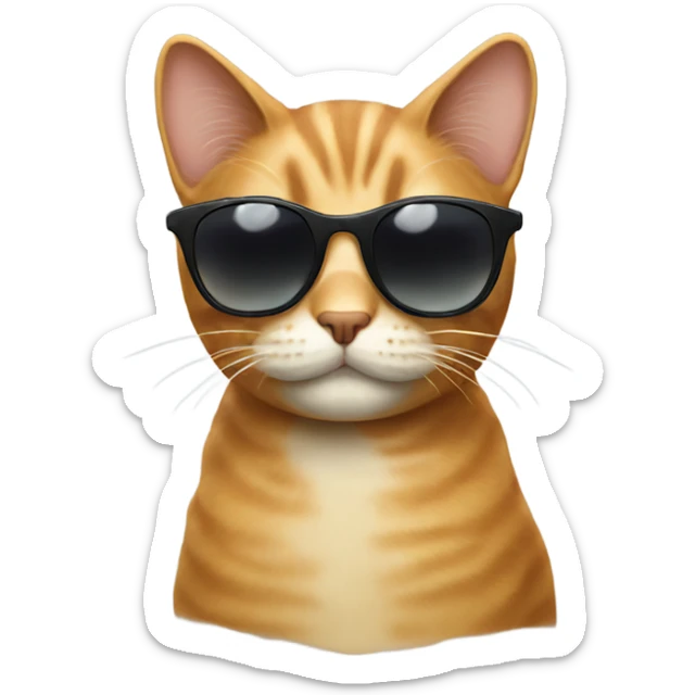 Cat with sunglasses sticker