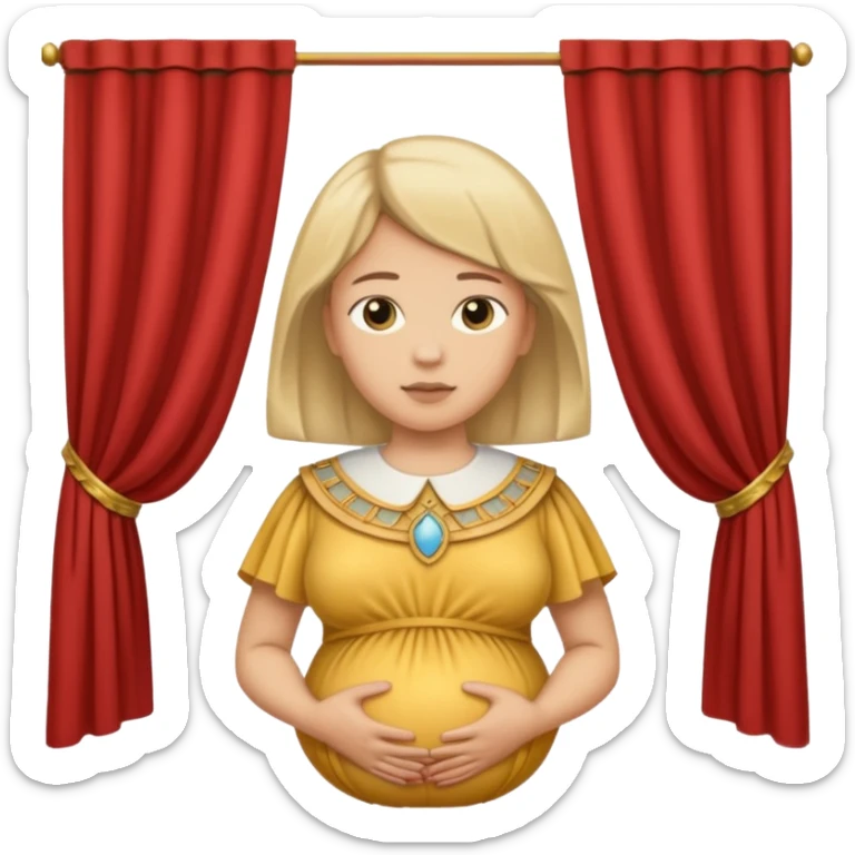 🫃 but with parted middle hair (curtains)  pregnant and in a roman collar  sticker