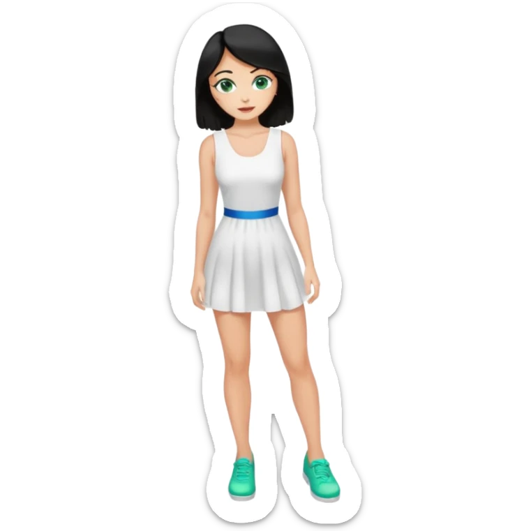 King, black hair, body, legst, blue eyes, shoes, woman blonde hair, green eyes, sexy white short sleveless dress, shoes sticker