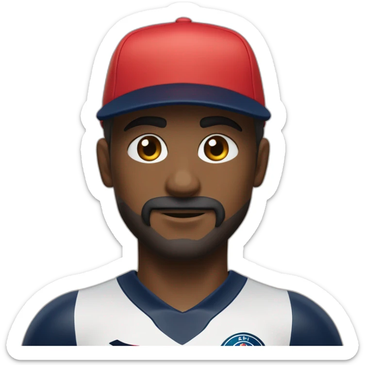un garçon avec les yeux brider, des cheveux mi long qui se voit derrière, avec un bonnet, avec un peu de barbe et de moustache et vêtu d’un maillot de foot noir du psg et une sacoche sticker
