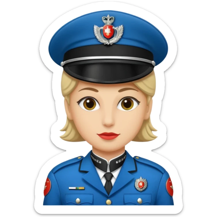 Un emoji di un carabiniere con il grado da carabiniere con uniforme nera sticker
