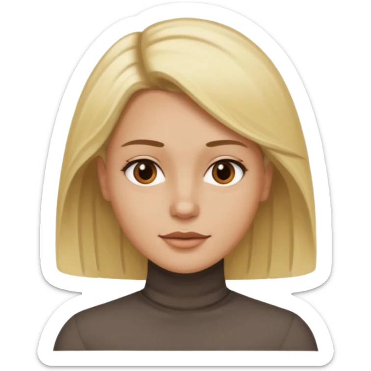 One woman medium length blond highlights hair
One man medium dark skin no hair sticker