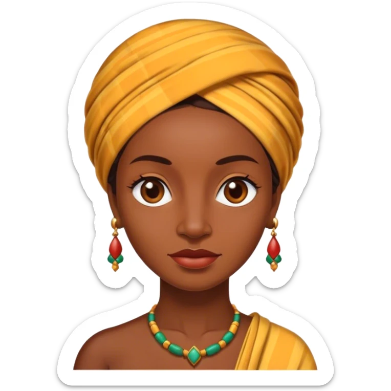 Femme Antillaise originaire de Martinique avec du madras sticker