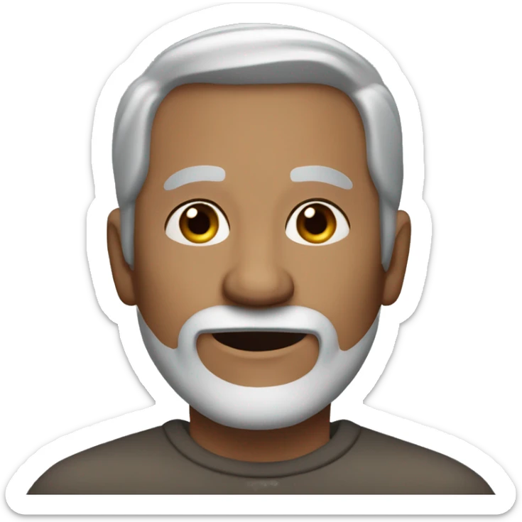 60 year old man with short gray hair, a bit of a beard and brown eyes sticker