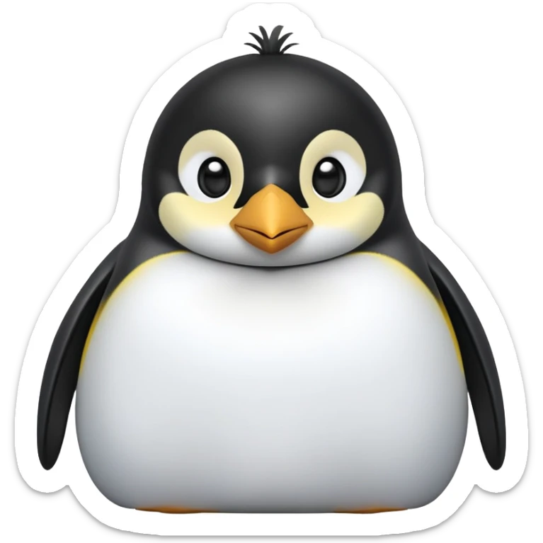 cinematic-cute-emperor-penguin-portrait-emoji,-head-tilted-playfully-and-inquisitively,-with-glossy,-pristine-plumage,-sparkling-eyes-filled-with-curiosity,-simplified-yet-irresistibly-adorable-features, black, large black eyes face, zoomed in sticker