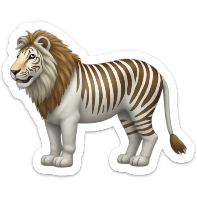 un zèbre qui monte sur un lion en tenant une carotte sticker
