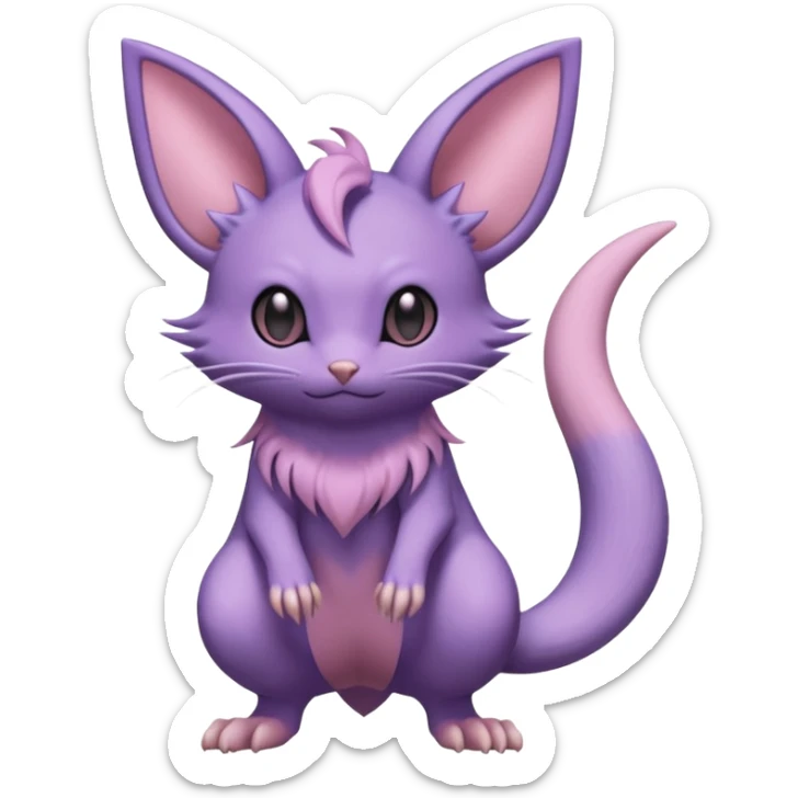 Rattata-Noibat-Skitty-Espeon-Purrloin-Fakemon-hybrid-creature (full body) sticker