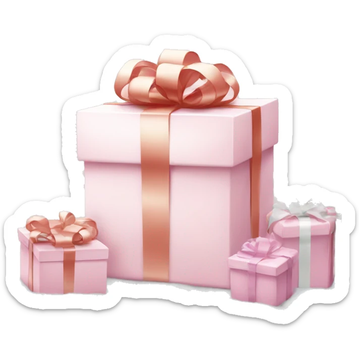 Light pink Christmas gifts under a white Christmas tree  sticker