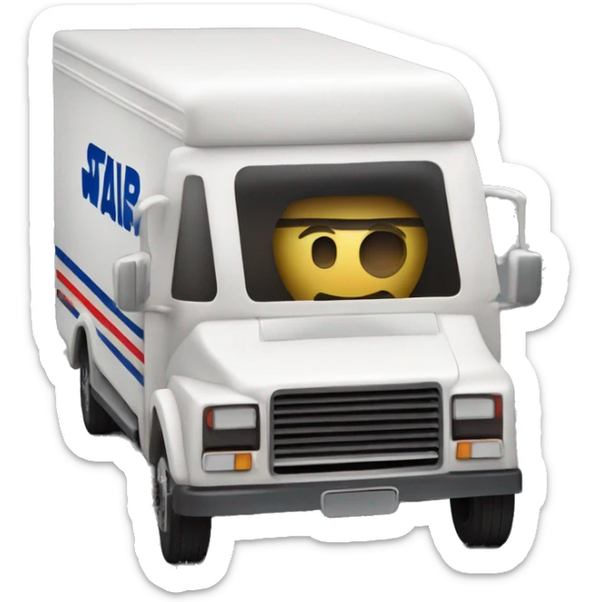 1971 very very long 40 foot long mail delivery truck shaped like Star Wars Queen Amadala shaped truck sticker