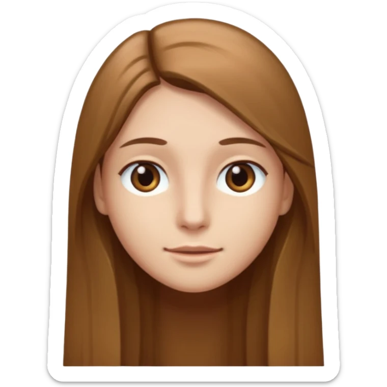 30 yr light brown hair long straight hair, brown eyes sticker