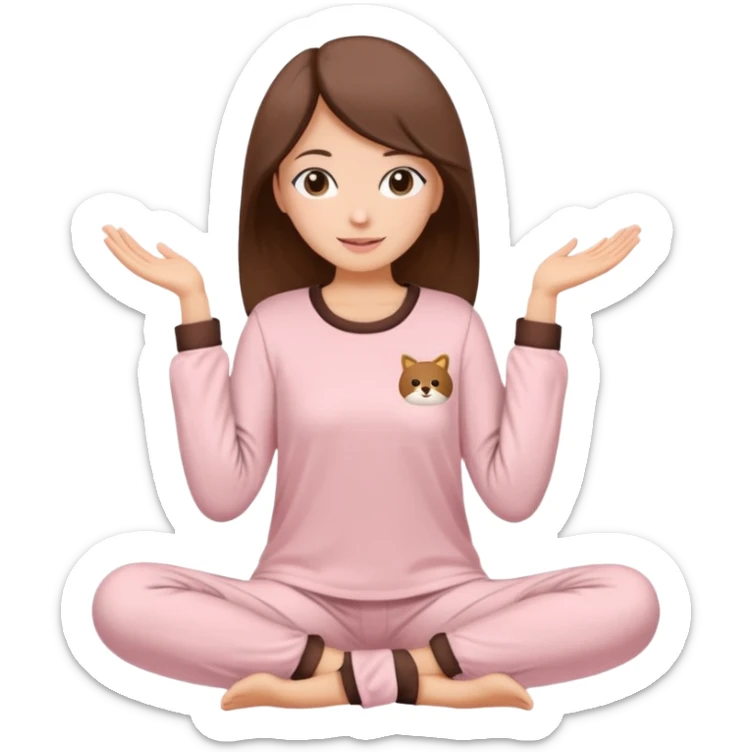 Brown and soft pink cozy two pieces soft lady pijama just the pijama  sticker