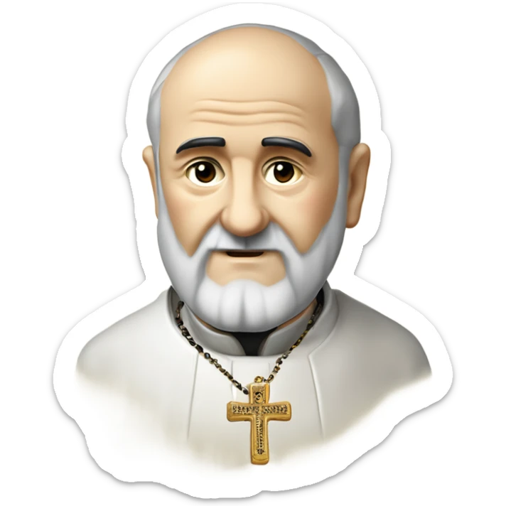 Saint Padre Pio avec un chapelet levant les deux mains levées vers le haut et montrant ses stigmates paumes ouvertes sticker