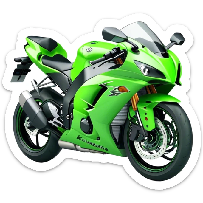 Kawasaki Ninja (Sportbike) - Kawasaki Ninja ZX-10R (Model Year: 2022) (Iconic colour: Green) sticker