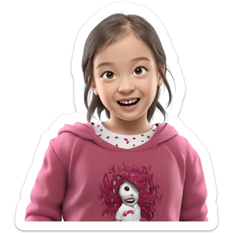smiling girl in horror theme sticker