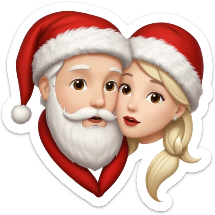 a handsome man and a pretty woman kiss each other Christmas vibe sticker