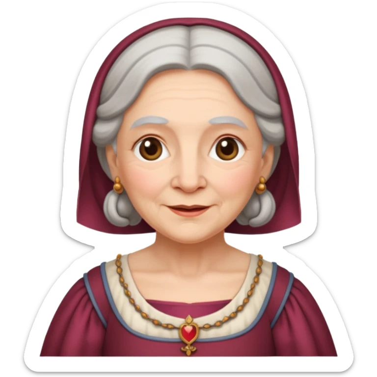 The kind and amiable grandmother in medieval fairy tales sticker