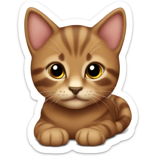 brown kitten sticker
