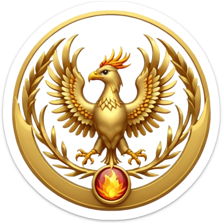 phoenix crest/brosch in a circle sticker